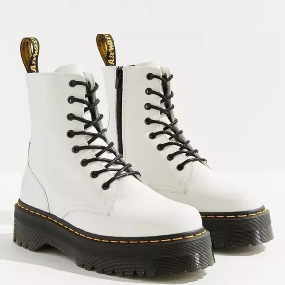 Free People Dr Martens Jadon Leather Boot White Smooth Leather - Picture 4 of 9